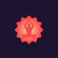 yoga vektor logotyp, meditera man, lotusställning