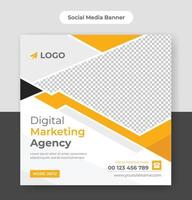 Postdesign für digitales Marketing in sozialen Medien und quadratische Banner-Ideenvektorvorlage für Geschäftsagenturen