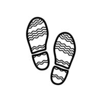 Druck des Schuhsymbols isoliert auf weißem Hintergrund. Schuhsohle Symbol Vektor Design Illustration. Schuhsohle Symbol Zeichen.