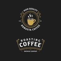 vintage retro logotyp badge emblem ikon för kaffe café varumärke mall vektor