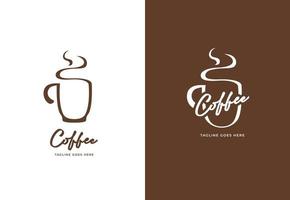 heißes Kaffeebecher-Logo, Kaffeebecher-Silhouette-Logo-Symbol