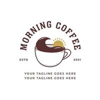 morgens heißer kaffee cafe logo symbol vektor auch geeignet für t-shirt design grafik