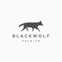 Wolf-Silhouette-Logo-Icon-Design-Vorlage vektor