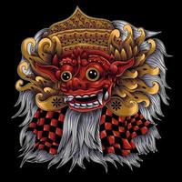 barong balinesisk mask illustration konst vektor