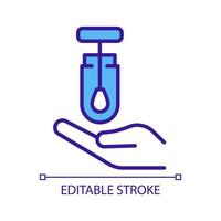 covid swab test rgb färgikon. samla patientens saliv i röret. nässekret prov. diagnos av coronavirussjukdom. isolerade vektor illustration. enkel fylld linjeritning. redigerbar linje