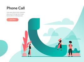 Telefon Call Illustration Concept. Modernt plandesignkoncept av webbdesign för webbplats och mobilwebbplats. Vector illustration EPS 10