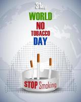 askfat med cigaretter för 31 maj världsdagen för tobaksfri vektor