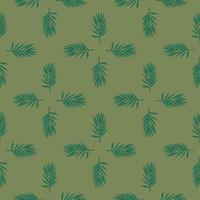 palmblad seamless mönster. tropisk gren i gravyr stil. vektor