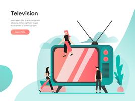 Fernsehen Illustration Konzept. Modernes flaches Konzept des Entwurfes des Webseitenentwurfs für Website und bewegliche Website Vektorillustration ENV 10 vektor