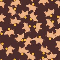 Sparschwein nahtlose Muster. lustiger finanzieller spielzeughintergrund. vektor