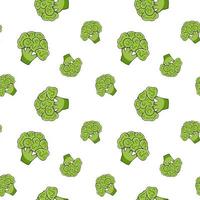 Brokkoli nahtloses Muster im handgezeichneten Stil, endlose Vektordoodle-Textur von gesundem Gemüse vektor