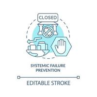 Symbol für das Konzept zur Verhinderung des systemischen Zusammenbruchs. Krise, Bankenpanikprävention. finanzielle hilfe abstrakte idee dünne linie illustration. Vektor isolierte Umrissfarbe Zeichnung. editierbarer Strich