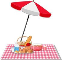 Picknick-Mahlzeit auf weißem Hintergrund vektor