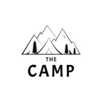 Berg-Logo-Design. Perfekt für Camping, Outdoor-Abenteuer, Expeditionen, Skifahren und Klettern. Vektorgrafik