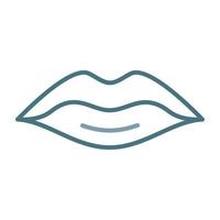 Lippenlinie zweifarbiges Symbol vektor