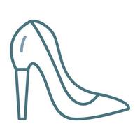 High Heels Linie zweifarbiges Symbol vektor