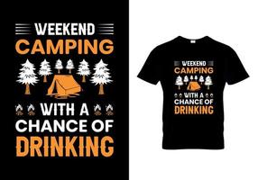 Wochenend-Camping mit einem anderen T-Shirt-Design vektor