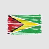 guyana flagga penseldrag. National flagga vektor