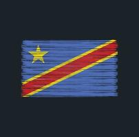 republik kongo flagga borste. National flagga vektor