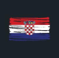 kroatiska flaggan penseldrag. National flagga vektor