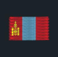 mongoliets flagga borste. National flagga vektor