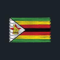 zimbabwe flaggborste. National flagga vektor