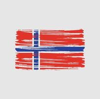 Pinselstriche der norwegischen Flagge. Nationalflagge vektor