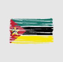 Moçambiques flagga penseldrag. National flagga vektor