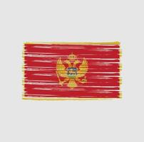 montenegro flagga borste vektor