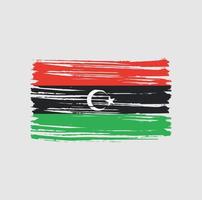 libyen flagge pinselstriche. Nationalflagge vektor