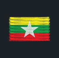 myanmar flaggborste. National flagga vektor