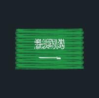 Saudiarabien flaggborste. National flagga vektor