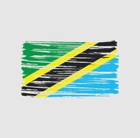 tanzania flagga penseldrag. National flagga vektor