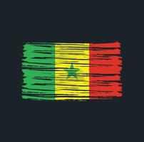 senegalska flaggan penseldrag. National flagga vektor