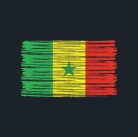 senegal flagga borste vektor