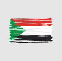Pinselstriche der Sudan-Flagge. Nationalflagge vektor