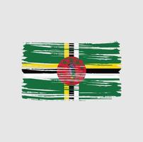 dominica flagga penseldrag. National flagga vektor