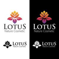 logotypdesign för lotusblommagradient. yogacenter, skönhetssalong, kosmetika, spa. färgglada logotyp mall vektor