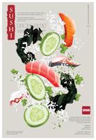 Affisch av Sushi Restaurant Vektor illustration