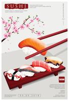 Affisch av Sushi Restaurant Vektor illustration