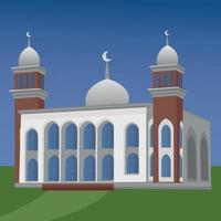moskédesign på greenfield för ramadan mubarak vektor