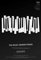 Musik Grand Piano Poster Bakgrundsmall Vektor illustration