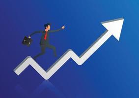 geschäftsmann läuft auf diagrammlinie zum ziel, um erfolg zu erzielen. Führung. moderne Idee. Kreativität. Unternehmenskonzept. Vektor-Illustration vektor