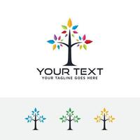 färgglada träd logotyp design vektor