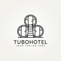 mexikanisches tubohotel minimalistisches line art logo design vektor