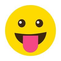 gelber glücklicher ausdruck emoji verspielt vektor