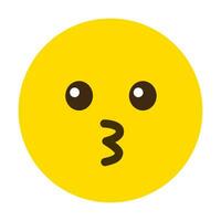 gelber Ausdruck Emoji glücklicher Kuss vektor