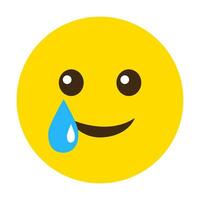 gul-faced smiley emoji med tårar i sina uttag. vektor