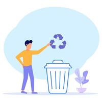Illustration Vektorgrafik Zeichentrickfigur des Recyclings vektor