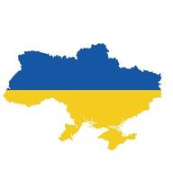 Karte der Ukraine mit ukrainischer Flagge auf weißem, isoliertem Hintergrund vektor